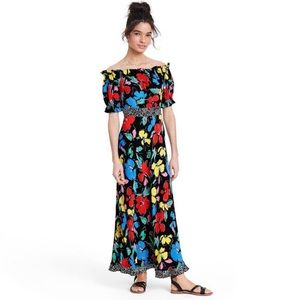Rixo floral off the shoulder puff sleeve dress 10